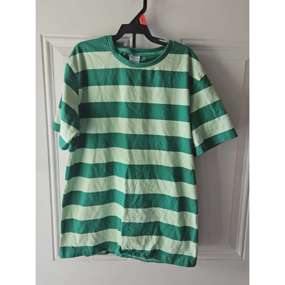 Cosland Boys Green&Mint Striped T-Shirt Size L (11-12) Short Sleeve